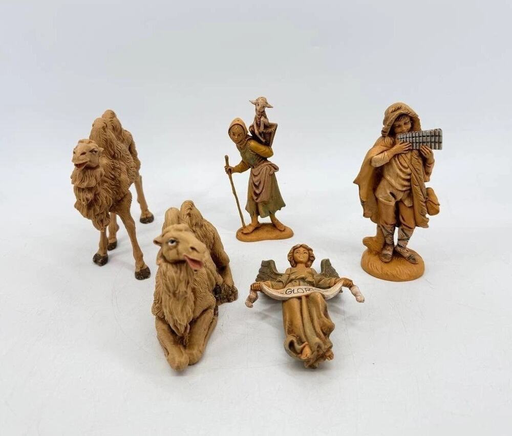Vintage Fontanini 1987 Nativity Rubber Figures Camel Angel Italy 1 lb
